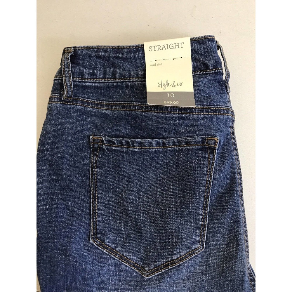 Style & Co Women's Modern Straight Mid Rise Jeans